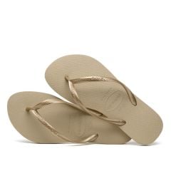 Slim Sand Gray/Light Golden Kadın Terlik