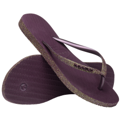 Slim Sparkle Aubergine Kadın Terlik