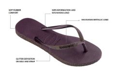 Slim Sparkle II Aubergine Kadın Terlik
