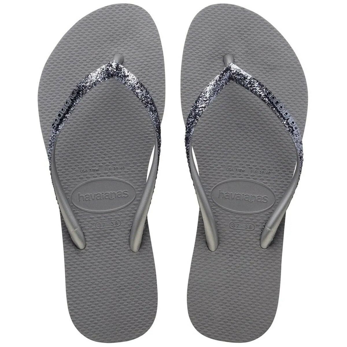 Slim Püsküllü Glitter Steel Grey Kadın Terlik