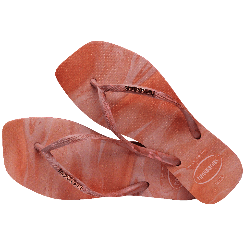 Slim Square Trendy Turuncu Kadın Terlik