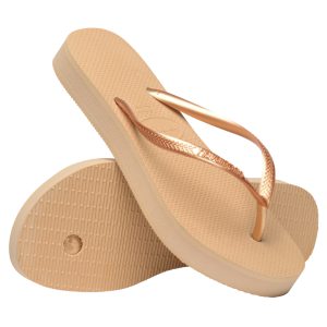 Slim Flatform Gold Kadın Terlik