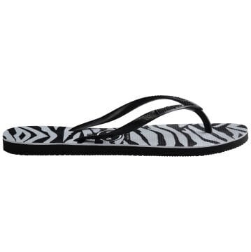 Slim Animals Glitter Black Kadın Terlik