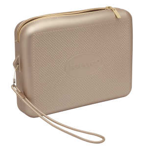 Beach Necessaire Metalik Krem Plaj Çantası