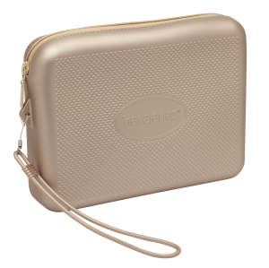 Beach Necessaire Metalik Krem Plaj Çantası