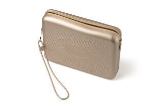 Beach Necessaire Metalik Krem Plaj Çantası