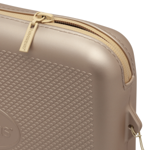 Beach Necessaire Metalik Krem Plaj Çantası