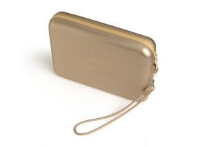 Beach Necessaire Metalik Krem Plaj Çantası