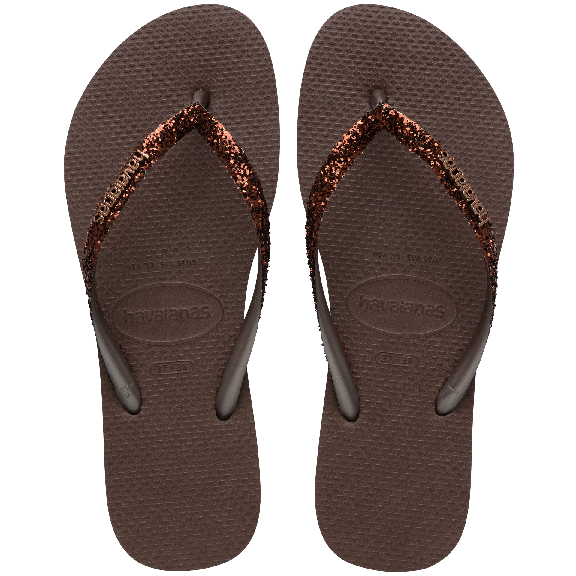 Slim Glitter Kahverengi Kadın Terlik