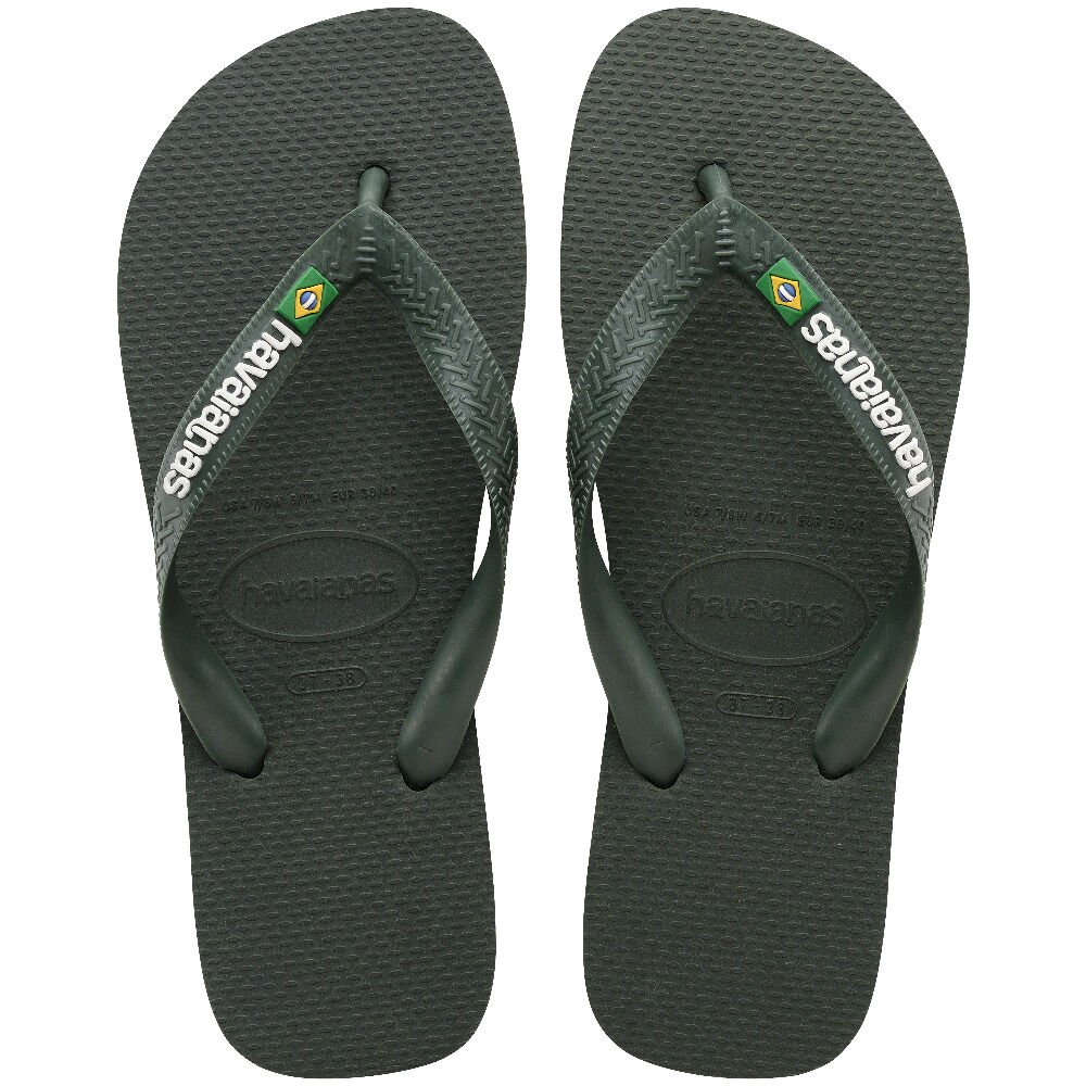 Havaianas Brasil Logo Olive Green Unisex Terlik