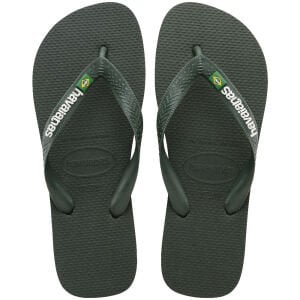 Havaianas Brasil Logo Olive Green Unisex Terlik