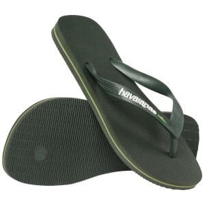 Havaianas Brasil Logo Olive Green Unisex Terlik