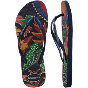 Slim Tropical Lacivert Kadın Terlik