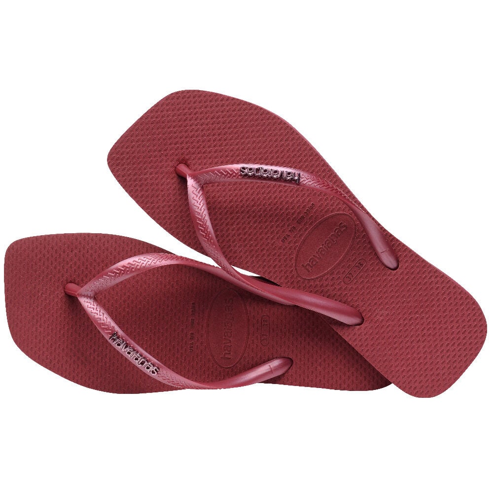 Havaianas Slim Square Logo Metalic Amaranth
