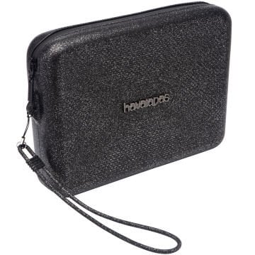 Beach Necessaire Glitter Siyah Plaj Çantası