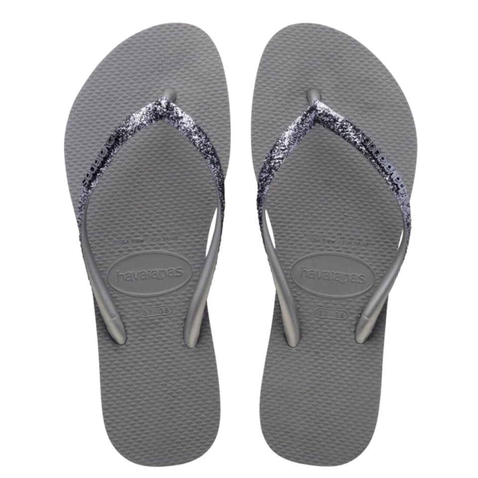 Havaianas Slim Glitter Püsküllü Grey Kadın Terlik